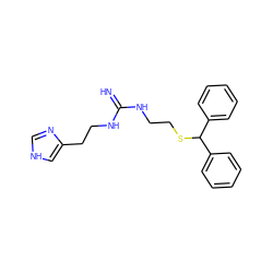 N=C(NCCSC(c1ccccc1)c1ccccc1)NCCc1c[nH]cn1 ZINC000013648128