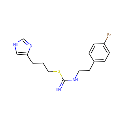 N=C(NCCc1ccc(Br)cc1)SCCCc1c[nH]cn1 ZINC000038825131