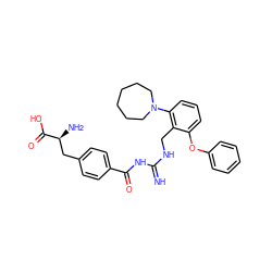 N=C(NCc1c(Oc2ccccc2)cccc1N1CCCCCC1)NC(=O)c1ccc(C[C@H](N)C(=O)O)cc1 ZINC000653848313