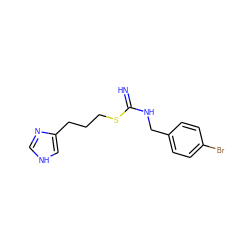 N=C(NCc1ccc(Br)cc1)SCCCc1c[nH]cn1 ZINC000043119166