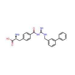 N=C(NCc1cccc(-c2ccccc2)c1)NC(=O)c1ccc(C[C@H](N)C(=O)O)cc1 ZINC000653841686