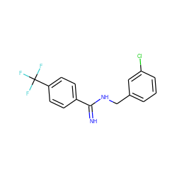 N=C(NCc1cccc(Cl)c1)c1ccc(C(F)(F)F)cc1 ZINC000013487856