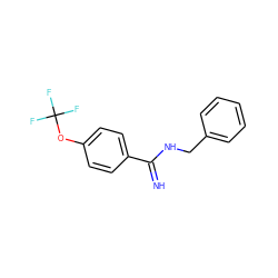 N=C(NCc1ccccc1)c1ccc(OC(F)(F)F)cc1 ZINC000013487849