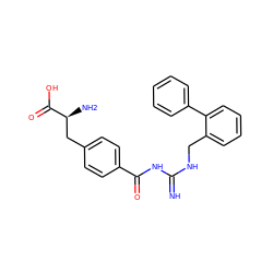 N=C(NCc1ccccc1-c1ccccc1)NC(=O)c1ccc(C[C@H](N)C(=O)O)cc1 ZINC000653841649