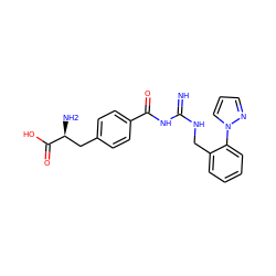 N=C(NCc1ccccc1-n1cccn1)NC(=O)c1ccc(C[C@H](N)C(=O)O)cc1 ZINC000653849909