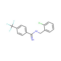 N=C(NCc1ccccc1Cl)c1ccc(C(F)(F)F)cc1 ZINC000013487855