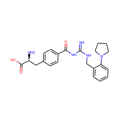 N=C(NCc1ccccc1N1CCCC1)NC(=O)c1ccc(C[C@H](N)C(=O)O)cc1 ZINC000653852798