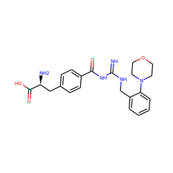 N=C(NCc1ccccc1N1CCOCC1)NC(=O)c1ccc(C[C@H](N)C(=O)O)cc1 ZINC000653846530