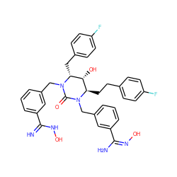 N=C(NO)c1cccc(CN2C(=O)N(Cc3cccc(/C(N)=N\O)c3)[C@H](CCc3ccc(F)cc3)[C@@H](O)[C@H]2Cc2ccc(F)cc2)c1 ZINC000027093767