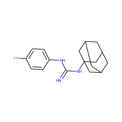 N=C(Nc1ccc(I)cc1)NC12CC3CC(CC(C3)C1)C2 ZINC000005161908