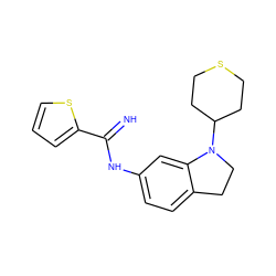 N=C(Nc1ccc2c(c1)N(C1CCSCC1)CC2)c1cccs1 ZINC000073297341