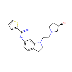 N=C(Nc1ccc2c(c1)N(CCN1CC[C@@H](O)C1)CC2)c1cccs1 ZINC000073297344