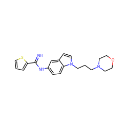 N=C(Nc1ccc2c(ccn2CCCN2CCOCC2)c1)c1cccs1 ZINC000072105171