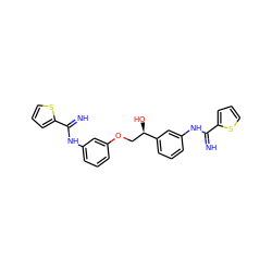 N=C(Nc1cccc(OC[C@@H](O)c2cccc(NC(=N)c3cccs3)c2)c1)c1cccs1 ZINC000103253473