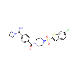 N=C(c1ccc(C(=O)N2CCN(S(=O)(=O)c3cc4ccc(Cl)cc4s3)CC2)cc1)N1CCC1 ZINC000001494737