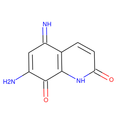 N=C1C=C(N)C(=O)c2[nH]c(=O)ccc21 ZINC000008627302