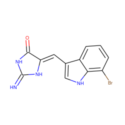 N=C1NC(=O)/C(=C/c2c[nH]c3c(Br)cccc23)N1 ZINC000084728361