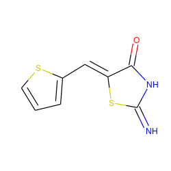 N=C1NC(=O)/C(=C/c2cccs2)S1 ZINC000012416830