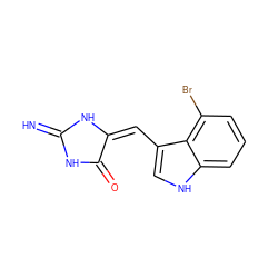 N=C1NC(=O)/C(=C\c2c[nH]c3cccc(Br)c23)N1 ZINC000096937895