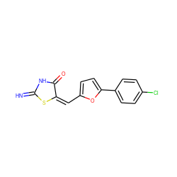 N=C1NC(=O)/C(=C\c2ccc(-c3ccc(Cl)cc3)o2)S1 ZINC000005027409