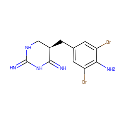 N=C1NC[C@@H](Cc2cc(Br)c(N)c(Br)c2)C(=N)N1 ZINC000013757770