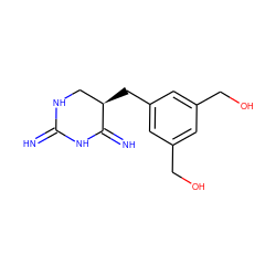 N=C1NC[C@@H](Cc2cc(CO)cc(CO)c2)C(=N)N1 ZINC000013757705