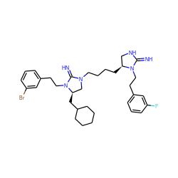 N=C1NC[C@H](CCCCN2C[C@@H](CC3CCCCC3)N(CCc3cccc(Br)c3)C2=N)N1CCc1cccc(F)c1 ZINC000103251684