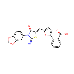 N=C1S/C(=C\c2ccc(-c3ccccc3C(=O)O)o2)C(=O)N1c1ccc2c(c1)OCO2 ZINC000013520870