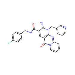 N=c1c(C(=O)NCc2ccc(F)cc2)cc2c(=O)n3ccccc3nc2n1Cc1cccnc1 ZINC000100454729