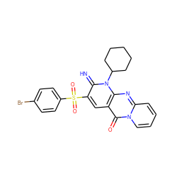 N=c1c(S(=O)(=O)c2ccc(Br)cc2)cc2c(=O)n3ccccc3nc2n1C1CCCCC1 ZINC000009463709