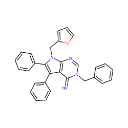 N=c1c2c(-c3ccccc3)c(-c3ccccc3)n(Cc3ccco3)c2ncn1Cc1ccccc1 ZINC000100546719