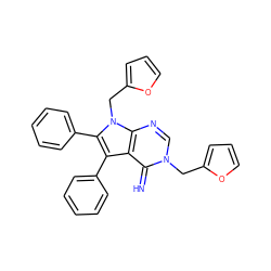 N=c1c2c(-c3ccccc3)c(-c3ccccc3)n(Cc3ccco3)c2ncn1Cc1ccco1 ZINC000100802404