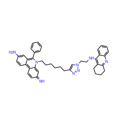 N=c1ccc2c3ccc(N)cc3c(-c3ccccc3)n(CCCCCCc3cn(CCNc4c5c(nc6ccccc46)CCCC5)nn3)c-2c1 ZINC000169727434