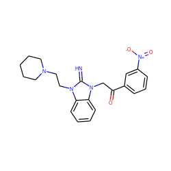 N=c1n(CCN2CCCCC2)c2ccccc2n1CC(=O)c1cccc([N+](=O)[O-])c1 ZINC000002940005