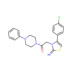 N=c1scc(-c2ccc(Cl)cc2)n1CC(=O)N1CCN(c2ccccc2)CC1 ZINC000101703867