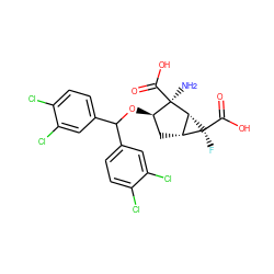 N[C@@]1(C(=O)O)[C@H](OC(c2ccc(Cl)c(Cl)c2)c2ccc(Cl)c(Cl)c2)C[C@@H]2[C@H]1[C@@]2(F)C(=O)O ZINC000028375397