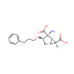 N[C@@]1(C(=O)O)[C@H](OCCCc2ccccc2)C[C@@H]2[C@H]1[C@@]2(F)C(=O)O ZINC000013582135