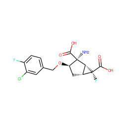 N[C@@]1(C(=O)O)[C@H](OCc2ccc(F)c(Cl)c2)C[C@@H]2[C@H]1[C@@]2(F)C(=O)O ZINC000013582210