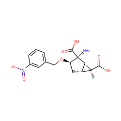N[C@@]1(C(=O)O)[C@H](OCc2cccc([N+](=O)[O-])c2)C[C@@H]2[C@H]1[C@@]2(F)C(=O)O ZINC000013582175