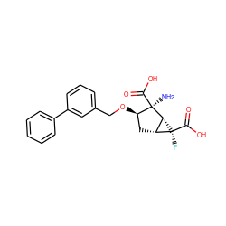 N[C@@]1(C(=O)O)[C@H](OCc2cccc(-c3ccccc3)c2)C[C@@H]2[C@H]1[C@@]2(F)C(=O)O ZINC000013582164