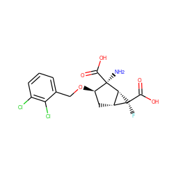 N[C@@]1(C(=O)O)[C@H](OCc2cccc(Cl)c2Cl)C[C@@H]2[C@H]1[C@@]2(F)C(=O)O ZINC000013582199