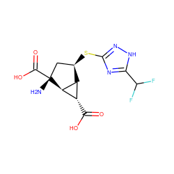 N[C@@]1(C(=O)O)C[C@@H](Sc2n[nH]c(C(F)F)n2)[C@H]2[C@H](C(=O)O)[C@H]21 ZINC000205000757