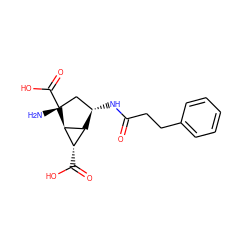 N[C@@]1(C(=O)O)C[C@H](NC(=O)CCc2ccccc2)[C@H]2[C@H](C(=O)O)[C@H]21 ZINC001772577742