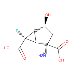 N[C@@]1(C(=O)O)C[C@H](O)[C@@H]2[C@H]1[C@@]2(F)C(=O)O ZINC000003973448