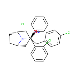 N[C@@]1(Cc2ccc(Cl)cc2)C[C@@H]2CC[C@H](C1)N2C(c1ccccc1Cl)c1ccccc1Cl ZINC000103229886