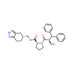 N[C@@H](C(=O)N1CCC[C@H]1C(=O)NC[C@@H]1CCc2n[nH]cc2C1)C(c1ccccc1)c1ccccc1 ZINC000013488039