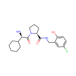 N[C@@H](C(=O)N1CCC[C@H]1C(=O)NCc1cc(Cl)ccc1O)C1CCCCC1 ZINC000013780841