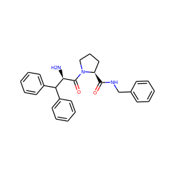 N[C@@H](C(=O)N1CCC[C@H]1C(=O)NCc1ccccc1)C(c1ccccc1)c1ccccc1 ZINC000013779033