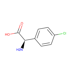 N[C@@H](C(=O)O)c1ccc(Cl)cc1 ZINC000000169997