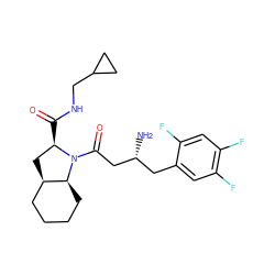 N[C@@H](CC(=O)N1[C@H](C(=O)NCC2CC2)C[C@@H]2CCCC[C@@H]21)Cc1cc(F)c(F)cc1F ZINC000299836292